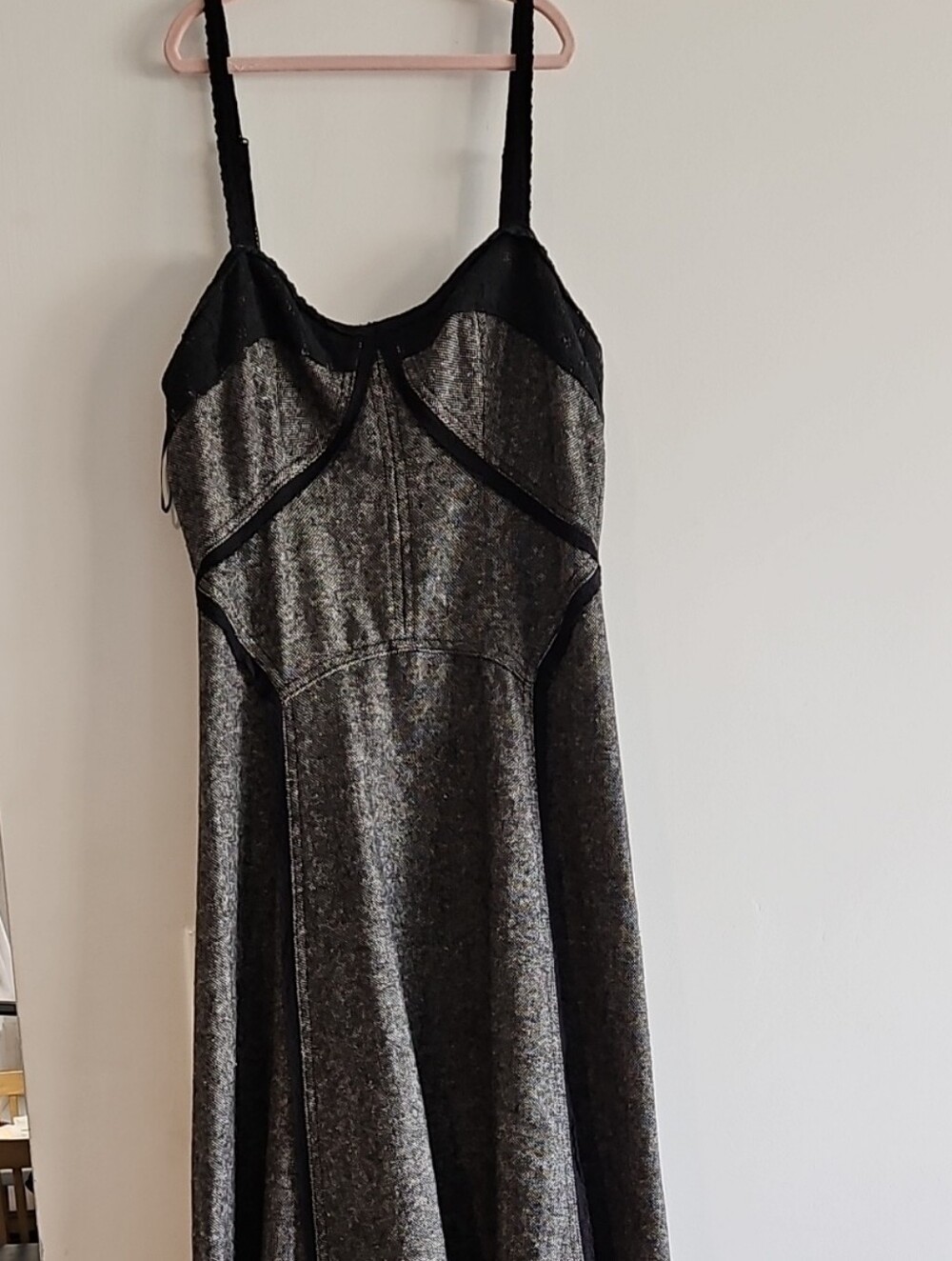 Free People Tweed Corset High Low Dress